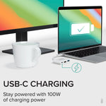 Plugable Mini Dock USB-C to HDMI/USB 3.0/USB-C Audio/Video Adapter, Male to Female/Female, White (USBC-MD103)