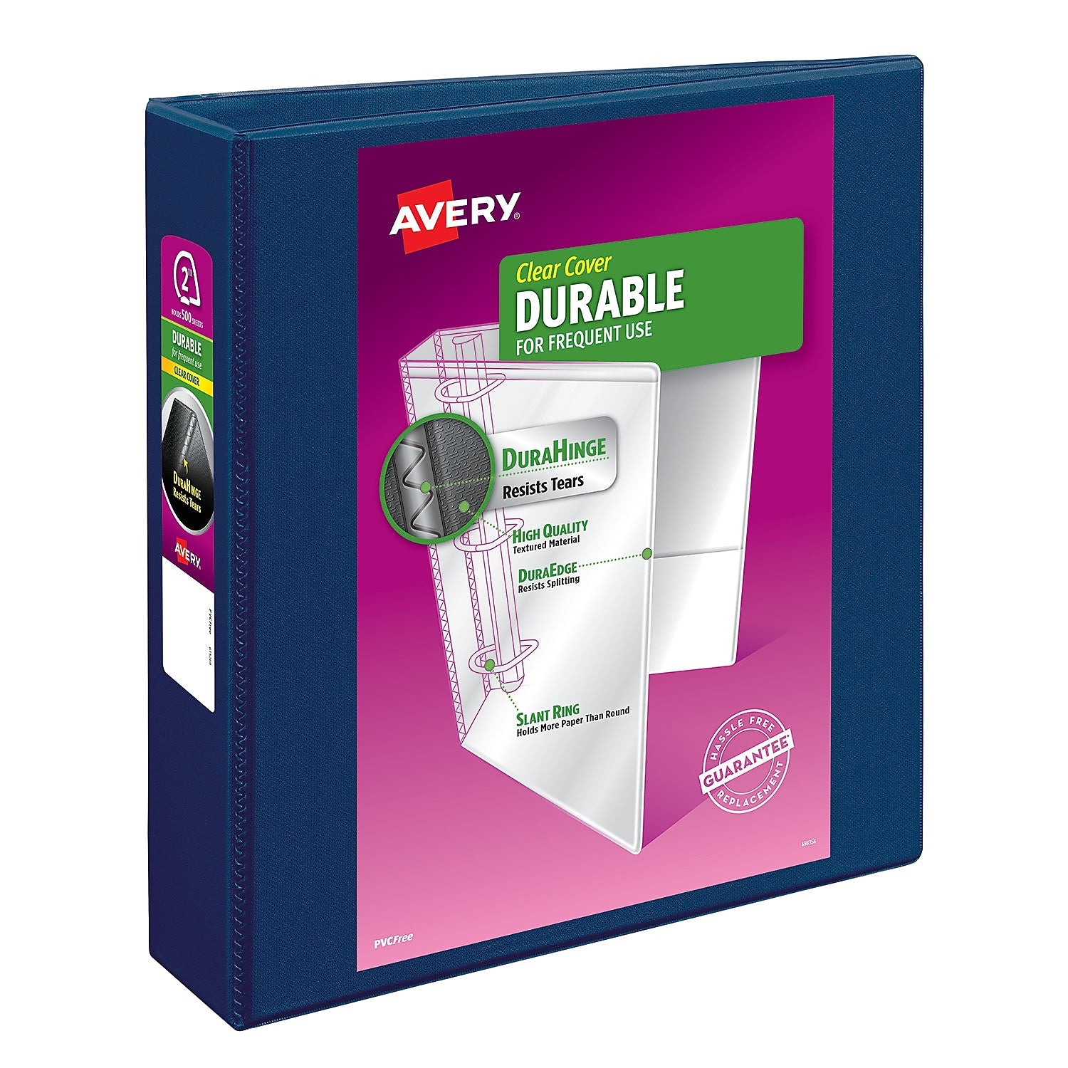 Avery 2" 3-Ring View Binders, Slant Ring, Navy Blue (17034)