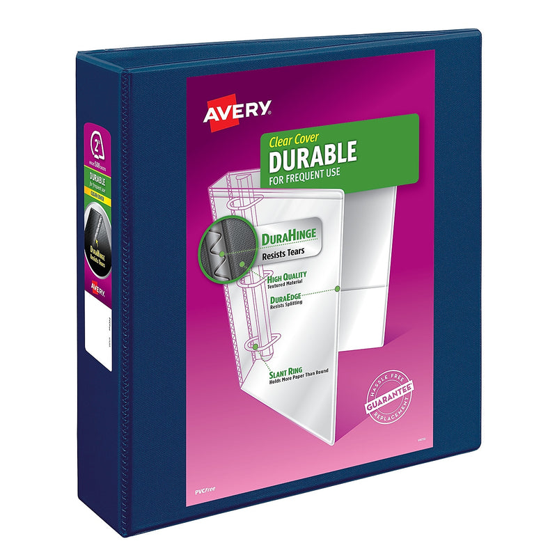 Avery 2" 3-Ring View Binders, Slant Ring, Navy Blue (17034)