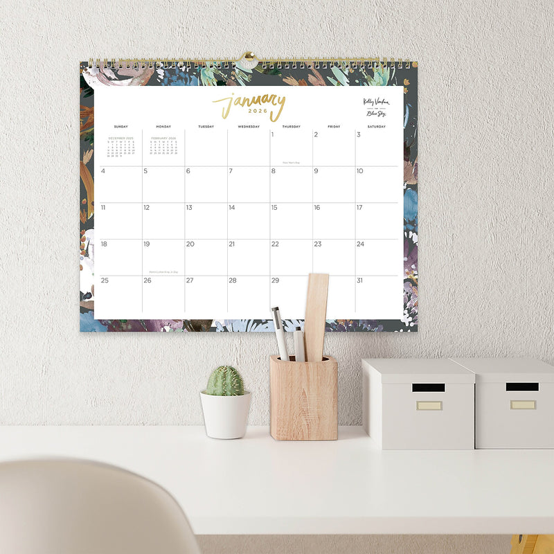2026 Blue Sky Kelly Ventura Midnight Garden 17" x 11" Monthly Desk Calendar (149058-26)