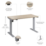 Bush Business Furniture Move 40 Series 48"W Electric Adjustable Standing Desk, Natural Elm/Cool Gray Metallic (M4S4824NESK)