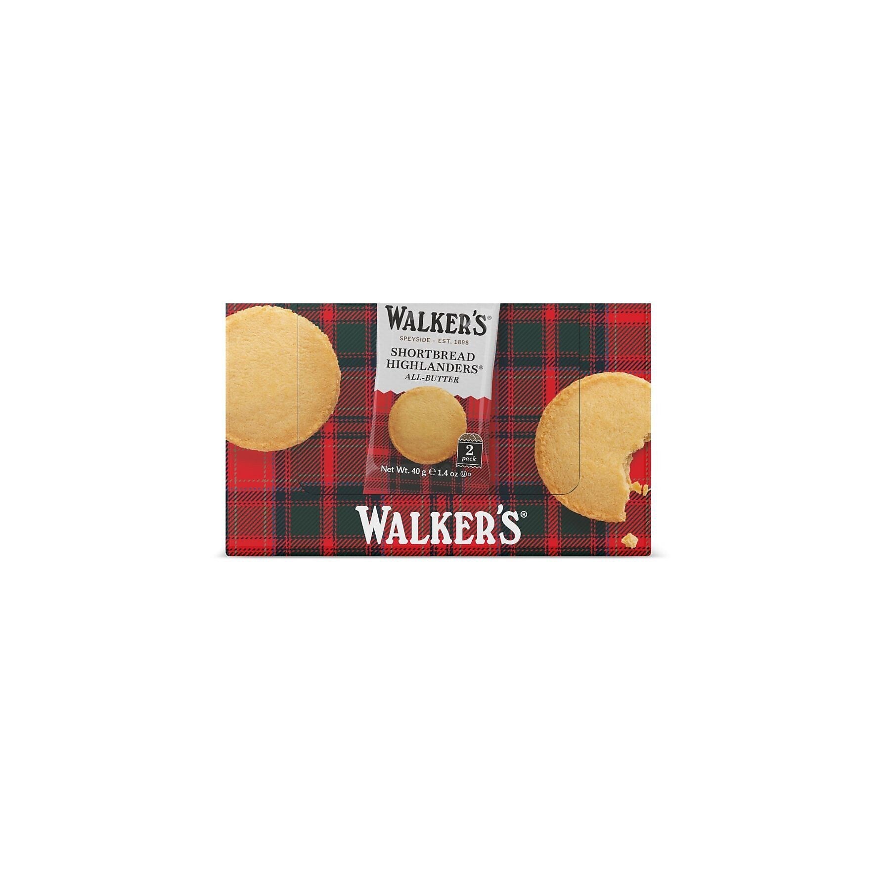 Walker's Shortbread Highlanders All-Butter Shortbread Cookies, 1.4 oz, 18/Pack (WKR01176)