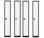 AdirOffice 72" Single Tier Black and White Storage Locker, 4/Pack (ADI629-201-B-W-PKG-4)