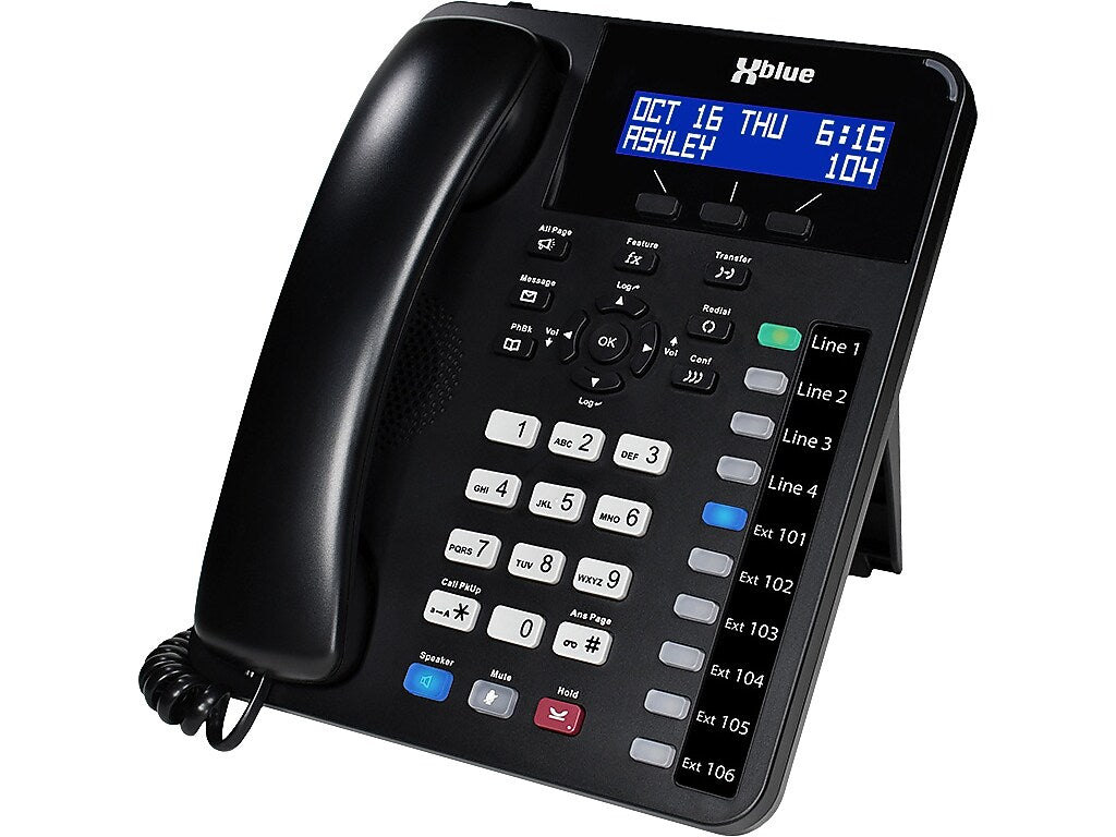 XBLUE X16 Plus 4-Line Phone with 4-Handsets & Digital Answering, Black (X16PLUS-XD104X5)