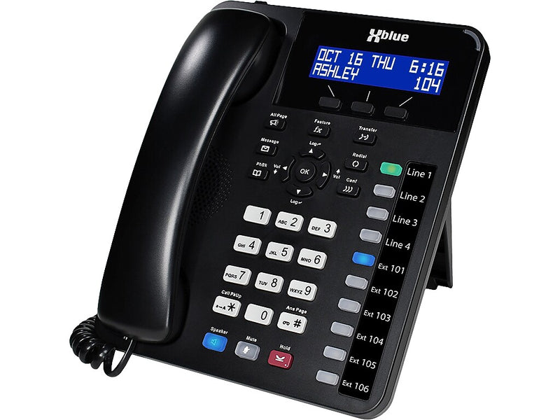 XBLUE X16 Plus 4-Line Phone with 4-Handsets & Digital Answering, Black (X16PLUS-XD104X5)