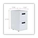 Alera 2-Drawer Mobile Vertical File Cabinet, Letter Size, Lockable, 28"H, Light Gray (ALEPAFFLG)