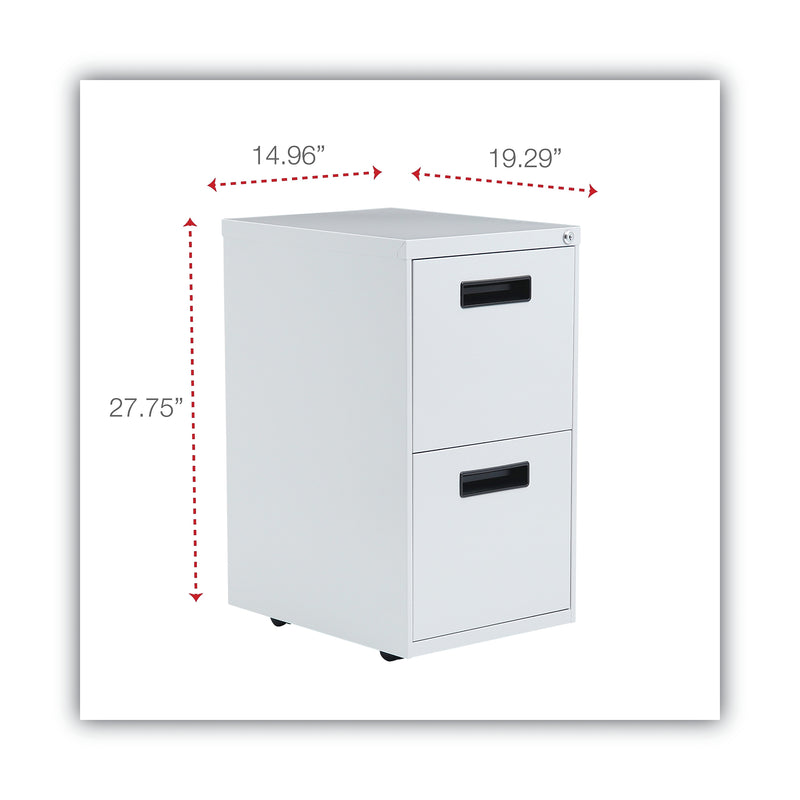 Alera 2-Drawer Mobile Vertical File Cabinet, Letter Size, Lockable, 28"H, Light Gray (ALEPAFFLG)