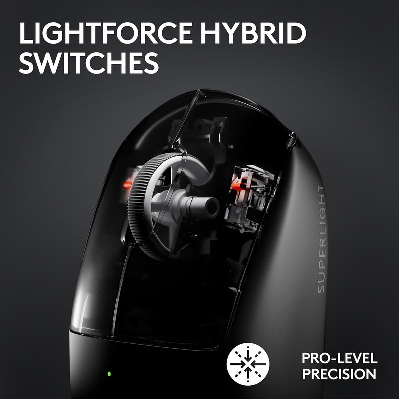 Logitech PRO X Superlight 2 Wireless Optical Gaming Mouse, Black (910-006628)