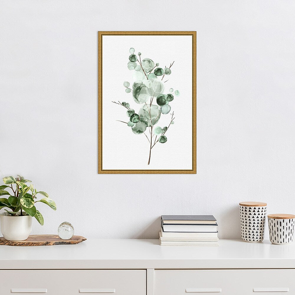 Amanti Art Tender Sprout I (Eucalyptus) by Eva Watts Framed Canvas Wall Art Print, 16" x 23" (A42675040760)