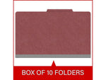 Medical Arts Press Pressboard Classification Folder, 1 Divider, 2" Expansion, Legal Size, Dark Red, 10/Box (DV-T52-14-3ARD)