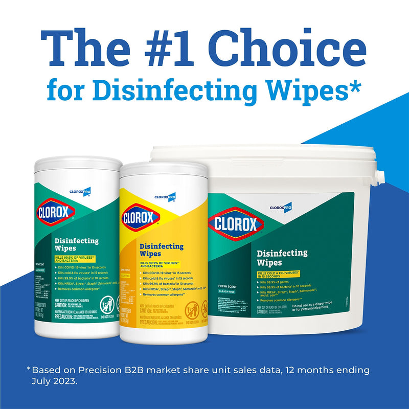 CloroxPro Disinfecting Wipes, Fresh Scent, 75 Wipes/Container, 6/Carton (CLO15949CT)