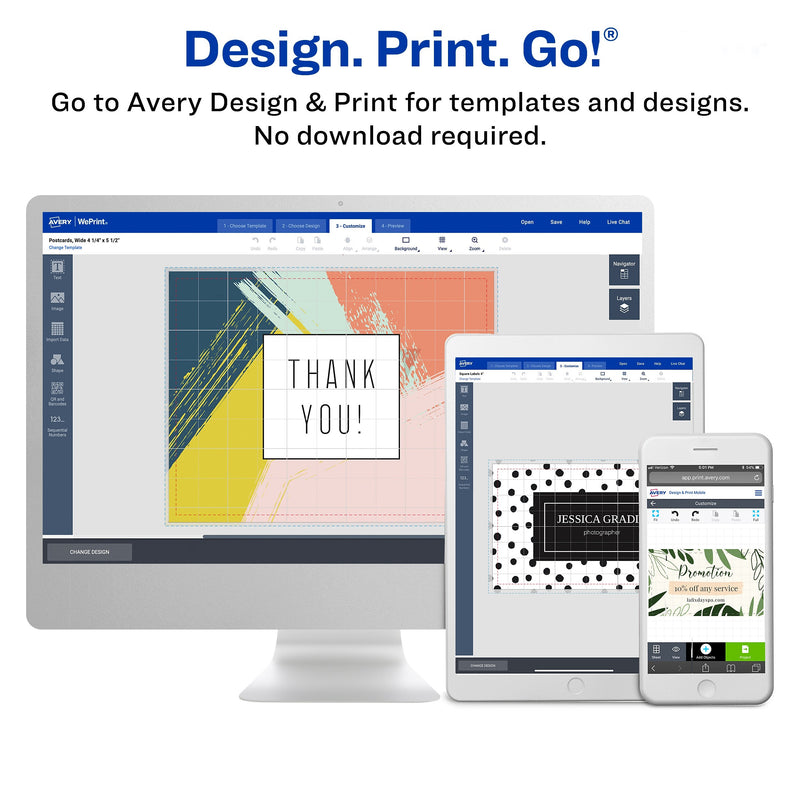 Avery Postcards, Glossy White, 4.25" x 5.5", Inkjet, 100/Pack (08383)