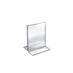 Azar Sign Holder, 5" x 6", Vertical, Table Top, Clear, Acrylic, 10/Pack (152724)