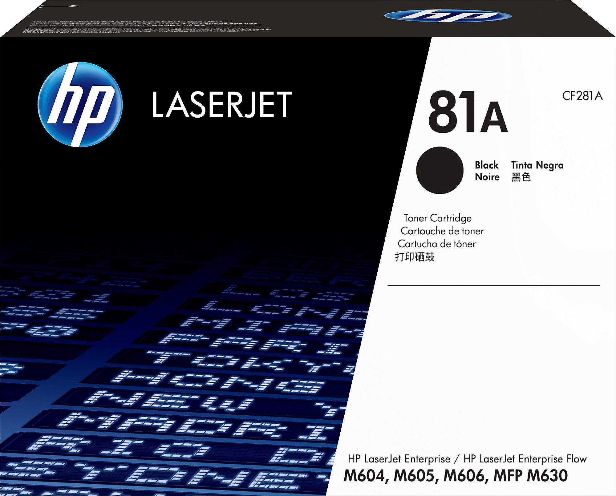 HP 81A Black Standard Yield Toner Cartridge, Prints Up to 10,500 Pages (CF281A)