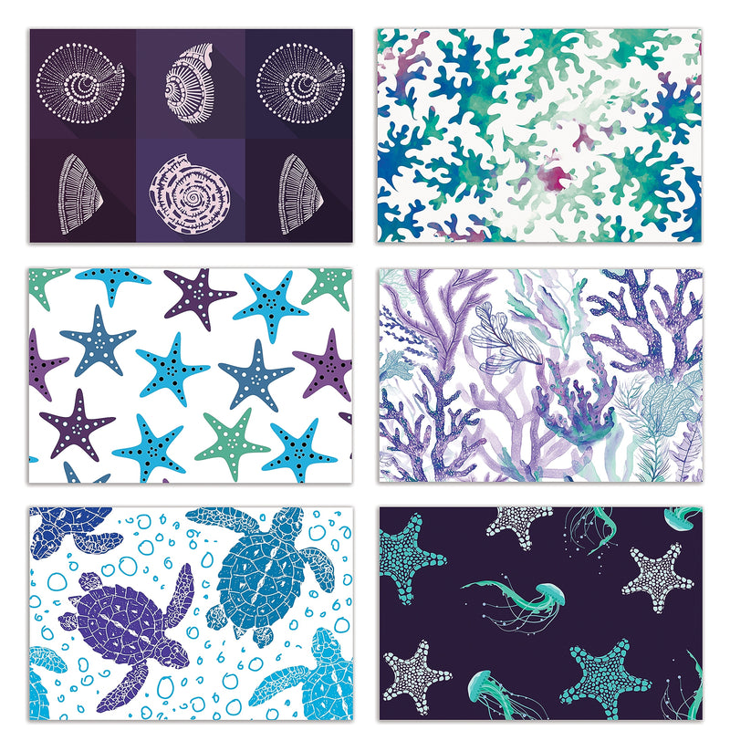 Better Office Cards with Envelopes, 4" x 6", Sea Life, 50/Pack (64559-50PK)