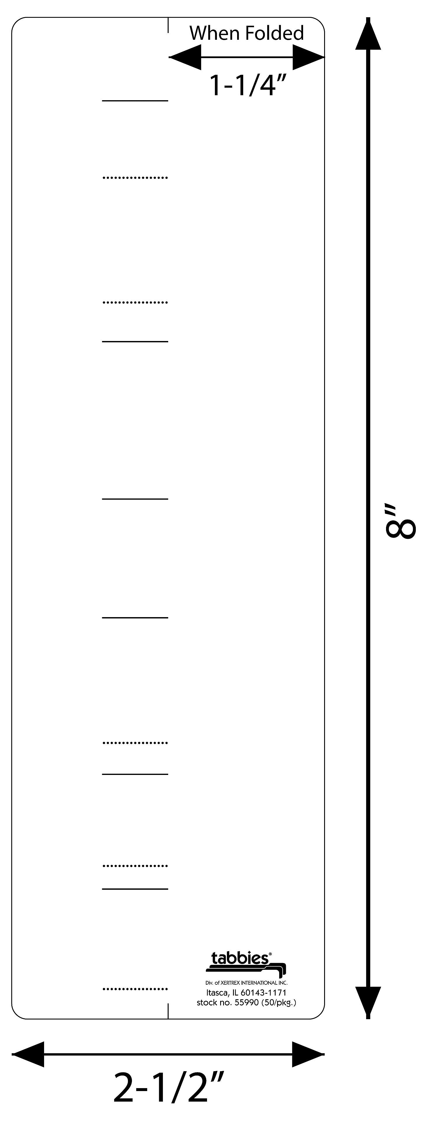 Tabbies Cov-R-Tabs Hanging File Folder Tabs, White, 50/Pack (55990)