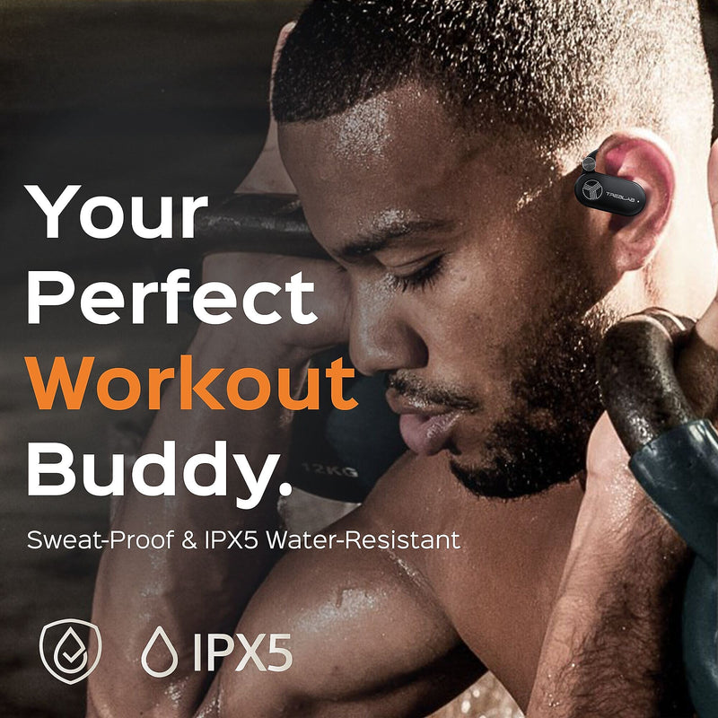 Treblab X-Open Wireless Noise Canceling Earbuds, Bluetooth, Black (X-Open)