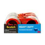 Scotch Heavy Duty Packing Tape with Dispenser, 1.88" x 54.6 yds., Clear, 4/Pack (3850-4RD)
