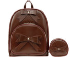 McKlein Arches 2-Piece Leather Backpack Set, Small, Red (99726)