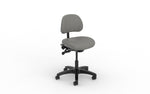 healtHcentric Armless Frixion Technician Stool with Backrest with Lumbar Support, Dark Grey
