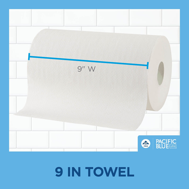Pacific Blue Ultra Hardwound Paper Towels, 1-ply, 400 ft./Roll, 6 Rolls/Carton (26610)