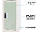 AdirOffice 72"H 3-Tier Misty Green Storage Locker (ADI629-203-MGRN-DL)