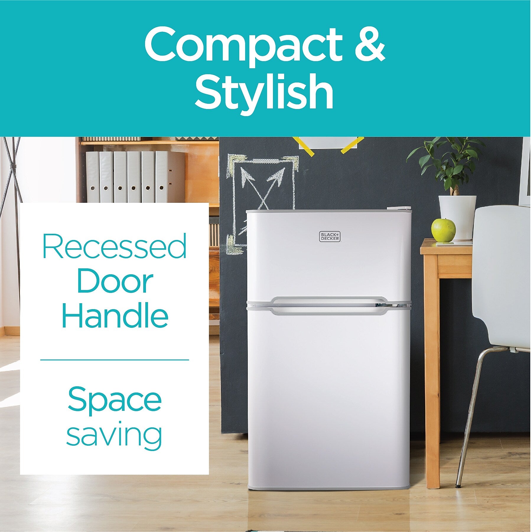 Black & Decker Adjustable Temperature Control Refrigerator w/Freezer, 3.1 Cu. Ft., White (BCRDK32W)
