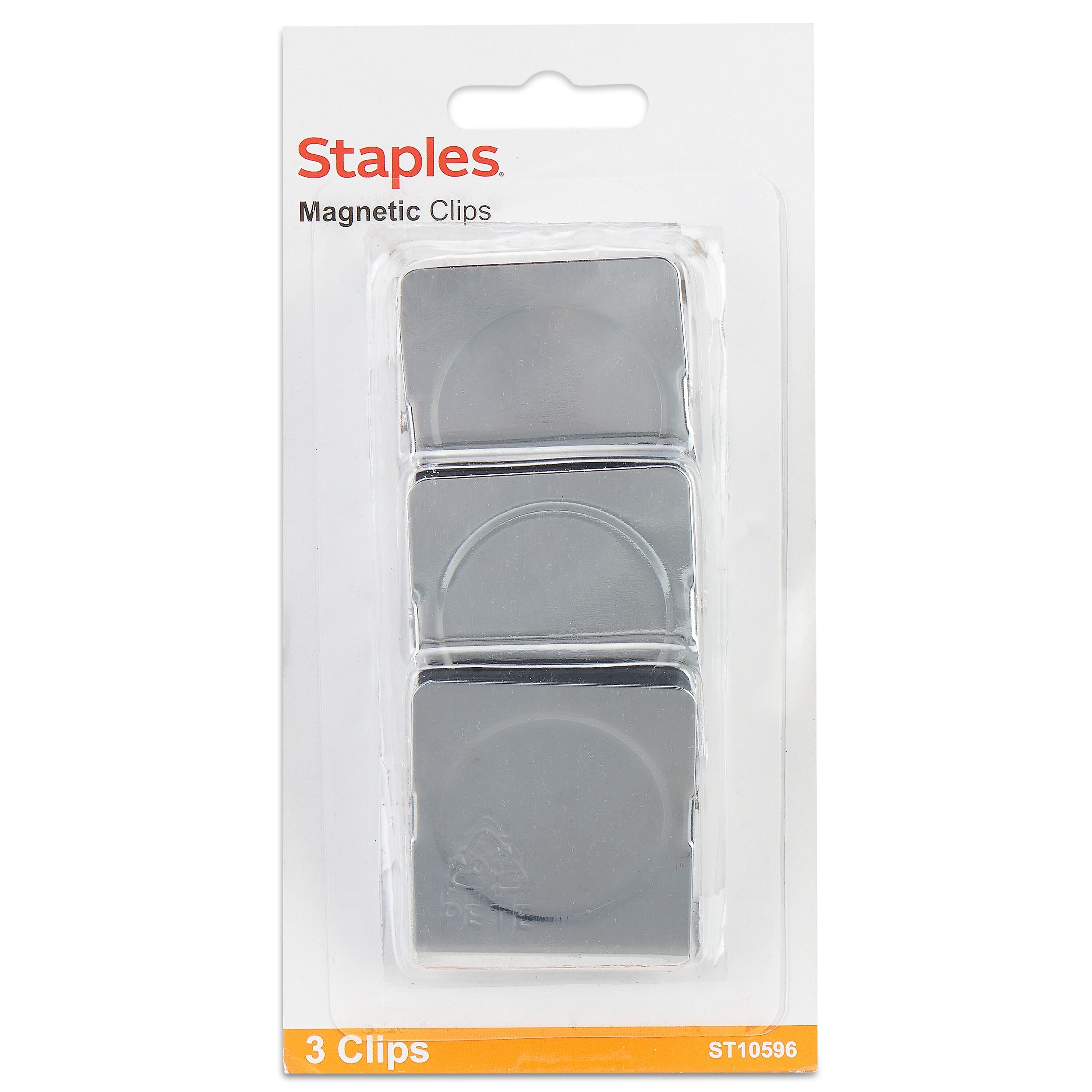 Staples Magnetic Clips, 1.75"W, Silver, 3/Pack (10596)