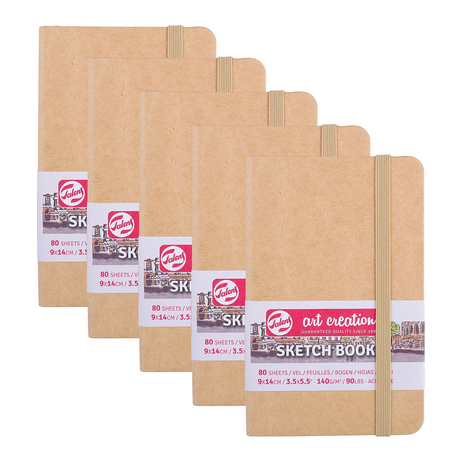 Talens Art Creation 3.5" x 5.5" Sketch Book, 80 Sheets/Book, 5/Bundle (TLN9314431M-5)