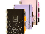 Pukka Pad Rochelle & Jess 5-Subject Subject Notebooks, 6.9" x 9.8", College Ruled, 100 Sheets, Assorted Colors, 3/Pk (9447-ROC)