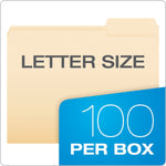 Pendaflex File Folder, 1-Tab, Right Position, Letter Size, Manila, 100/Box (R752 1/3-3)