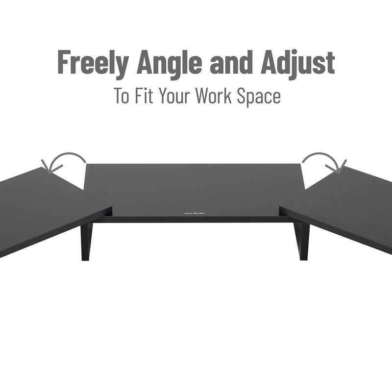 Mind Reader Adjustable Dual Monitor Stand, Up to 44 lbs., Black (MDFMOND-BLK)