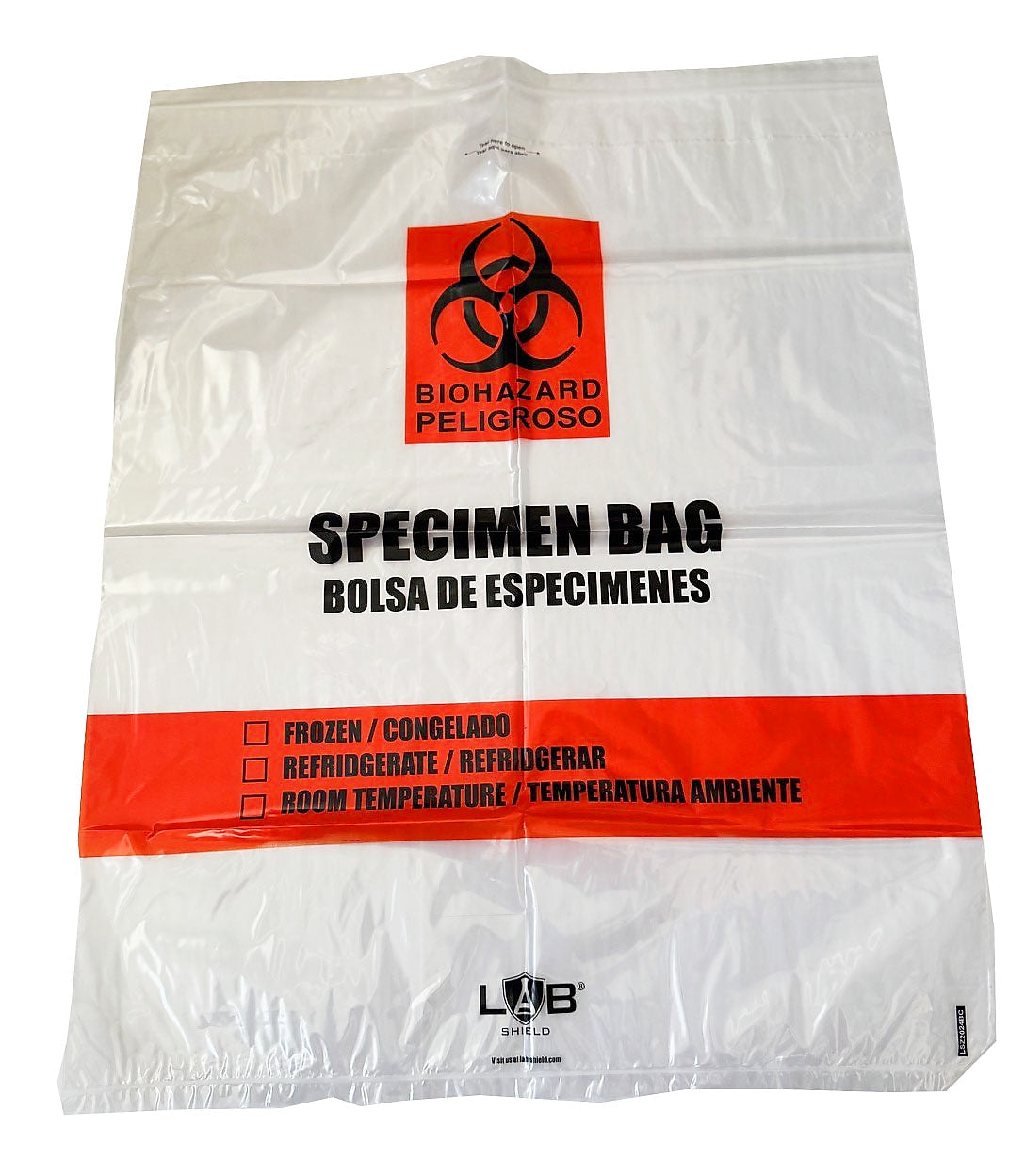 Specimen Bag Clear Biohazard w/ reclosable zip
