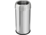 HLS Commercial Stainless Steel Trash Can with Open Lid, 16-Gallon, Silver (HLS16STR)