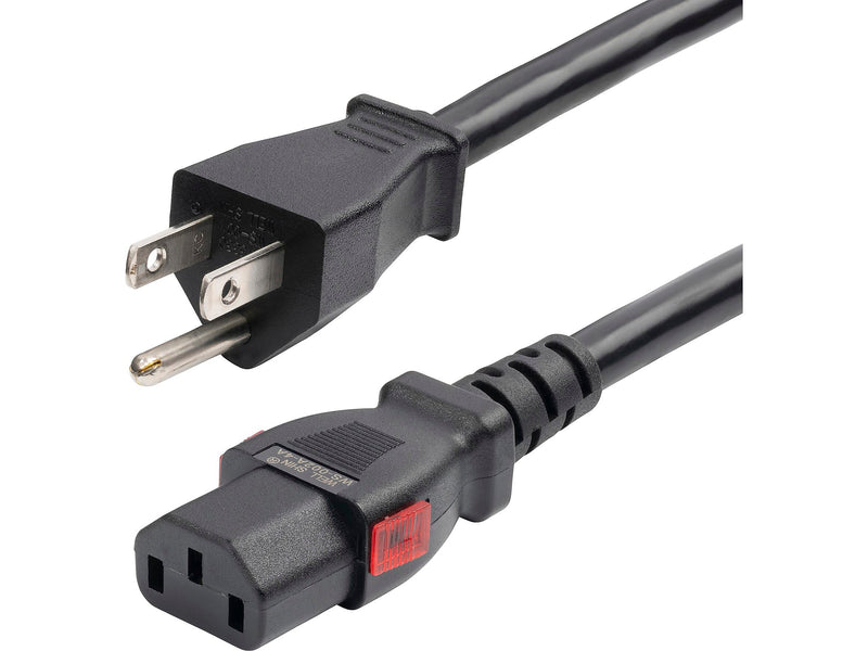 StarTech 12' NEMA 5-15P to Locking C13 Power Cable, Male to Female, Black (27LC-4B00-POWER-CORD)