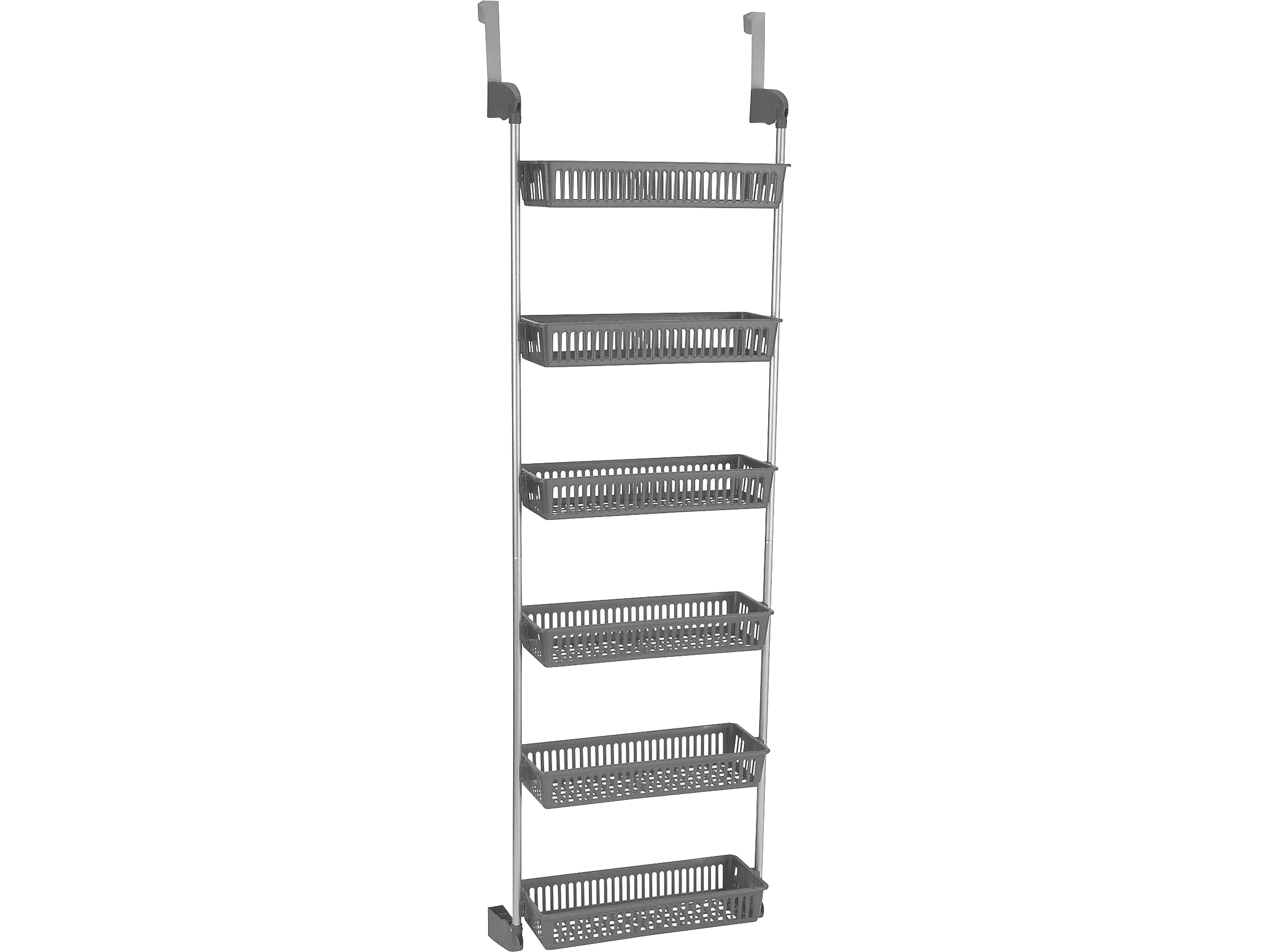 Household Essentials 6-Shelf Plastic Over-the-Door Storage Rack, 18", Gray (2150-1)