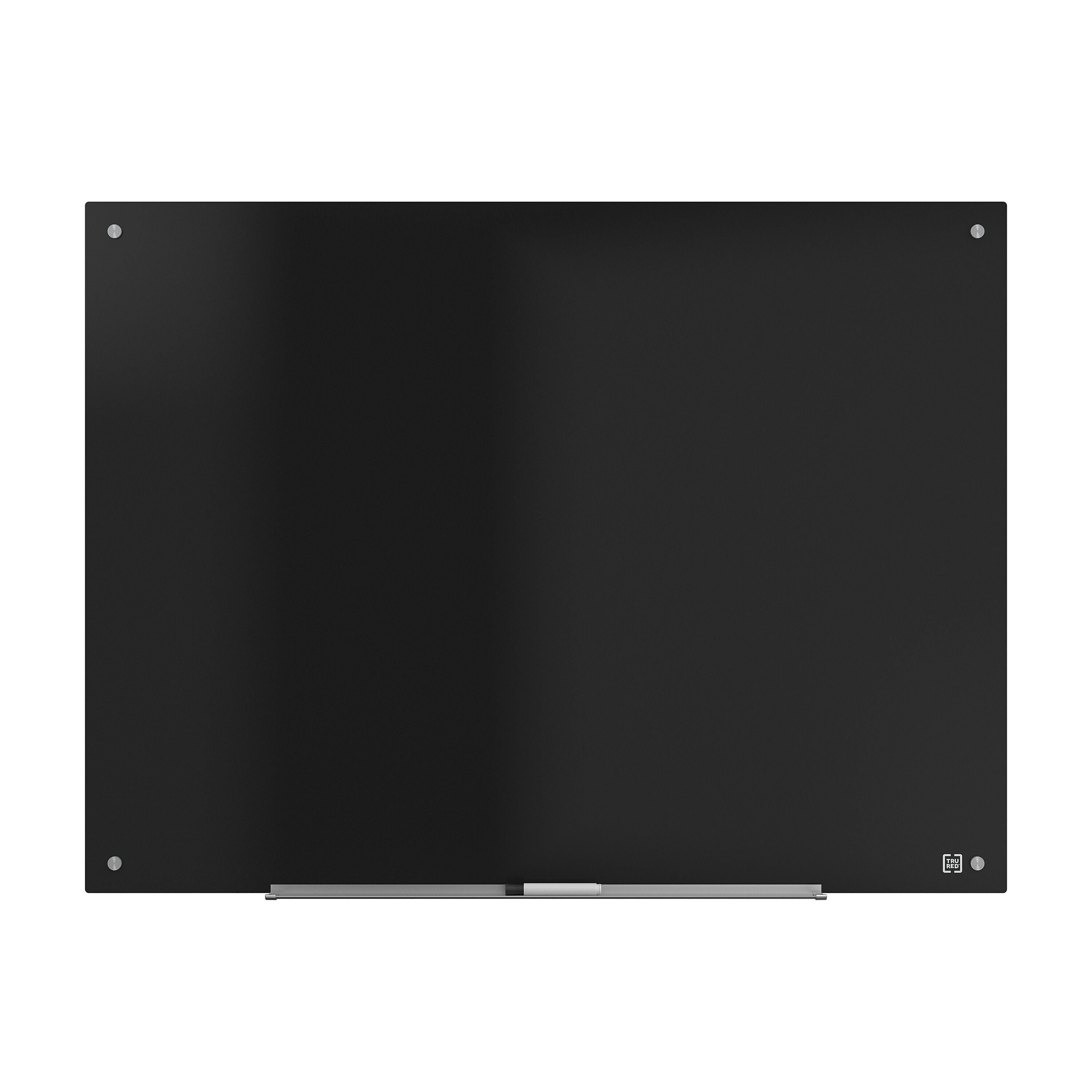 TRU RED™ Tempered Glass Dry Erase Board, Black, 4' x 3' (TR61200)
