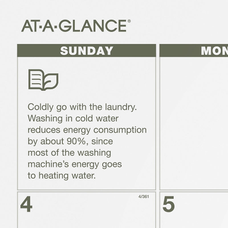 2026 AT-A-GLANCE Recycled 21.75" x 17" Monthly Desk Calendar, Green/Black (SK32G-00-26)