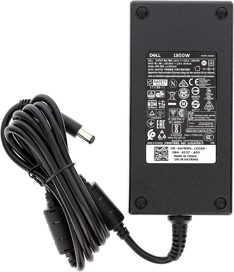 Dell 180W AC Adapter for Dell Laptop, Black (MHP9C)