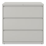 Alera 3-Drawer Lateral File Cabinet, Letter/Legal Size, Lockable, 40.25"H x 42"W x 18.63"D, Light Gray (ALEHLF4241LG)