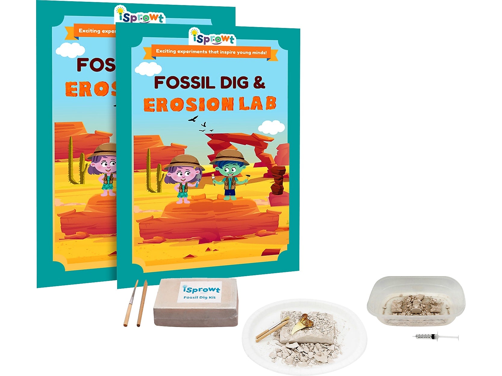 iSprowt Fossil Dig & Erosion Lab Kit, Multicolor (785459614212)