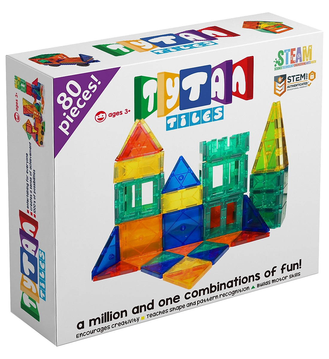 Tytan Toys Magnetic Tiles & Building Blocks, 80 Pieces (ACTYT005)