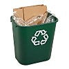 Rubbermaid Resin Indoor/Outdoor Recycling Bin, 7 Gallon, Green (FG295606GRN)