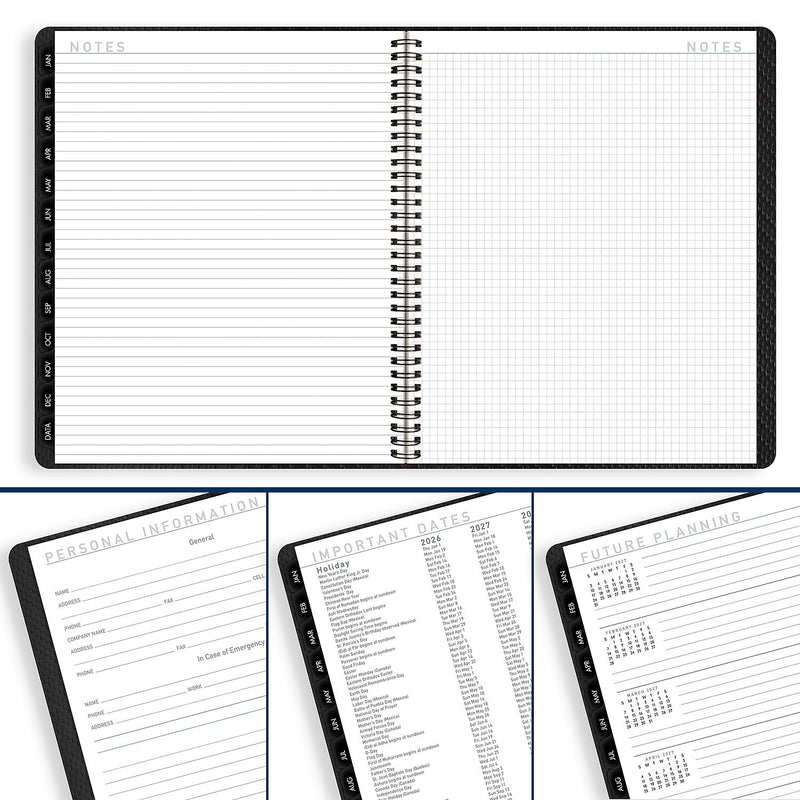 2026 AT-A-GLANCE Contemporary 9" x 11" Monthly Planner, Faux Leather Cover, Charcoal (70-260X-45-26)