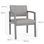 Lesro Lenox Wood Fabric Guest Chair, Open House Black/Walnut (LW1101.WWL-01OHBK)