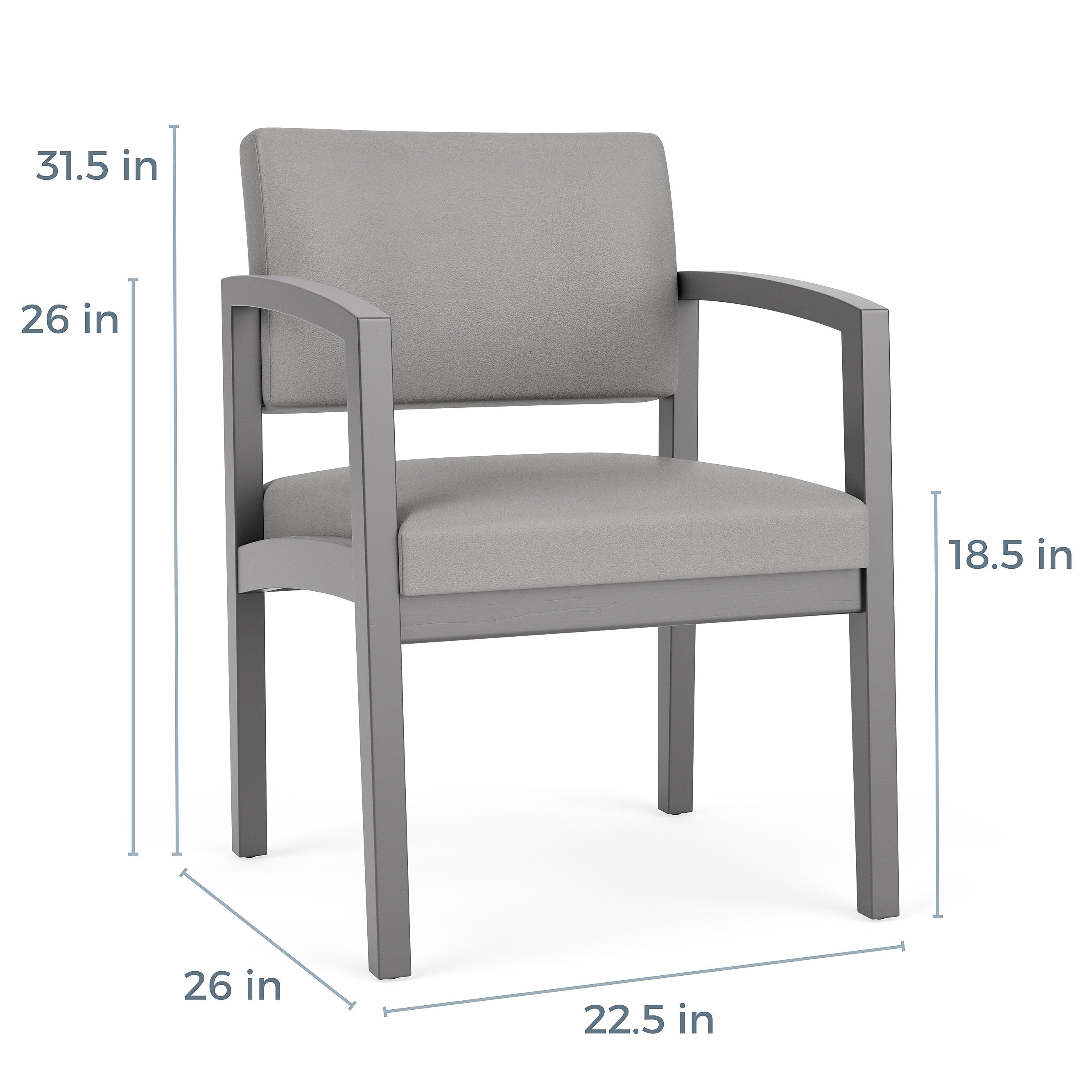 Lesro Lenox Wood Fabric Guest Chair, Open House Black/Walnut (LW1101.WWL-01OHBK)