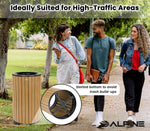 Alpine Industries Steel Outdoor Trash Can with Open Lid, 32 Gallon, Cedar (ALP4400-01-CD)
