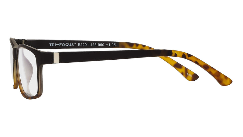 SAV Tri-focus +1.25 Reading Glasses, Black Demi (E2201)