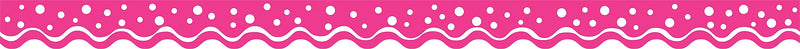 Barker Creek Double-Sided Scalloped Border, 36"' x 2.25", Happy Hot Pink, 13/Pack (LL996)