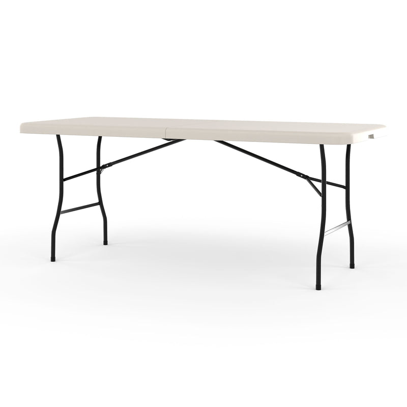 Staples 6' x 30" Heavy Duty Plastic Folding Table, White Granite (79223/54272)